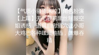 【气质小骚货米拉】角色扮演【上篇】无毛萝莉黑丝制服空姐诱惑，道具自慰骚穴让小哥大鸡巴各种蹂躏抽插，口爆吞精